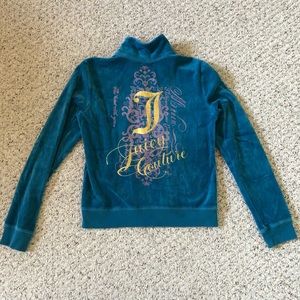 Juicy Couture Early 2000’s Velour Blue Zip Jacket